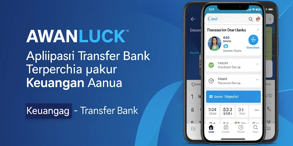 Antarmuka aplikasi AWANLUCK menampilkan fitur Transfer Bank yang mudah digunakan.
