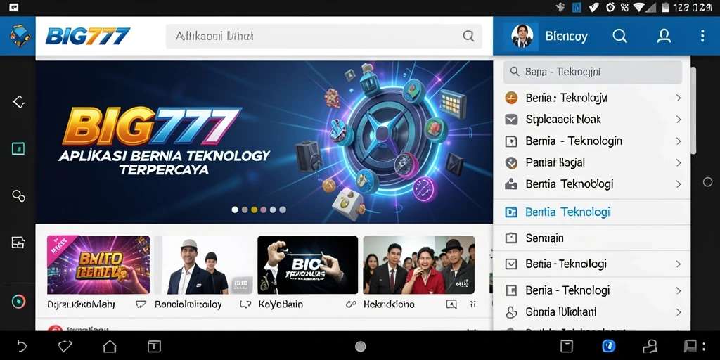 Tampilan antarmuka aplikasi BIG777 yang modern dan informatif.