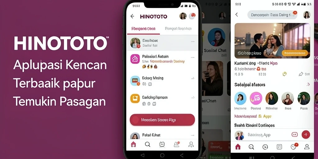 Antarmuka HINOTOTO yang menarik dan fungsional untuk kencan online.