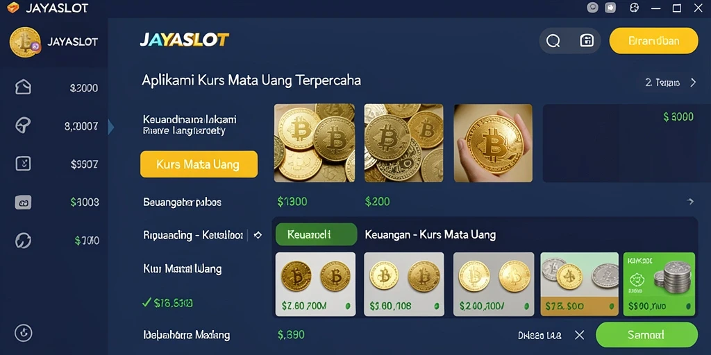 Antarmuka aplikasi JAYASLOT yang intuitif untuk kurs mata uang.