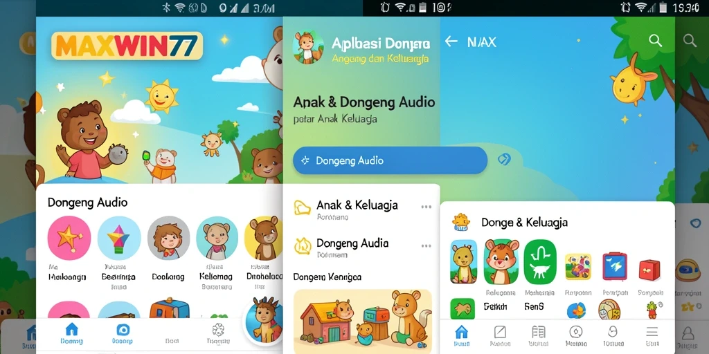 Tampilan antarmuka aplikasi MAXWIN77 yang menarik dan ramah anak.