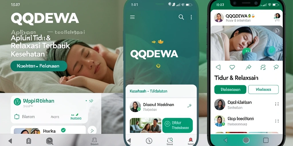 Antarmuka aplikasi QQDEWA yang menenangkan bagi pengguna untuk tidur lebih baik.