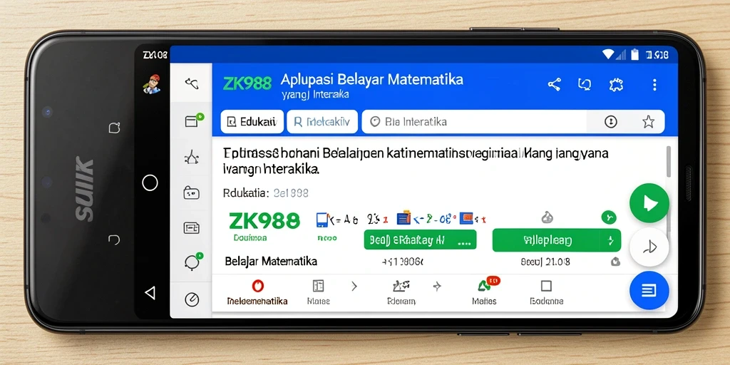 Tampilan antarmuka interaktif ZK988 untuk belajar matematika.